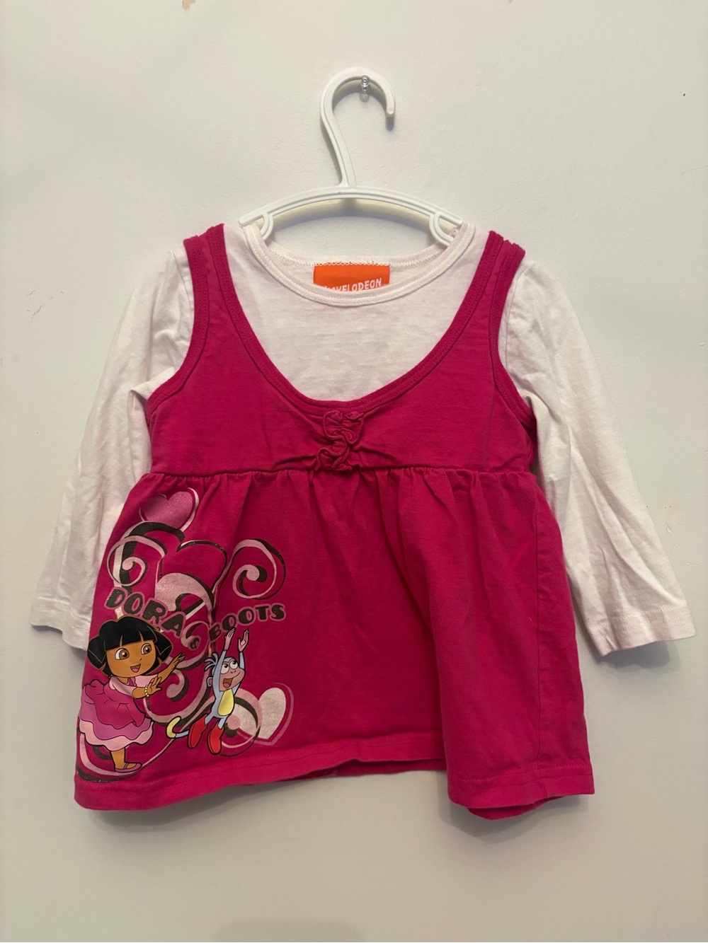 Nickelodeon Dora Pink Layered Y2K Top